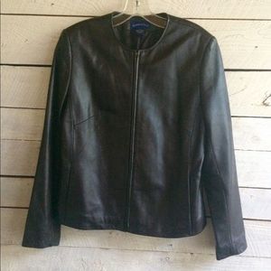 Charter Club brown leather jacket